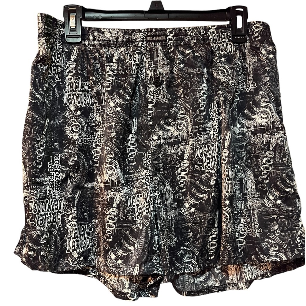 🔥🔥🔥Harley Davidson Black And White Silk Boxers
